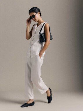 NWT- Quince 100% European Linen Pants in White